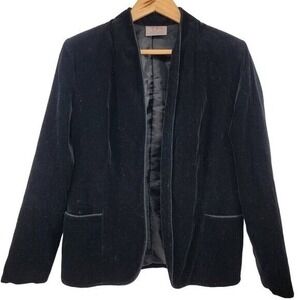 Tan Jay Black Velvet Blazer Jacket Women's Size L  Made In USA‎